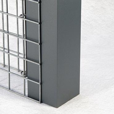 Aluminium paal tbv steenkorven 9x9x270cm incl 2st doppen