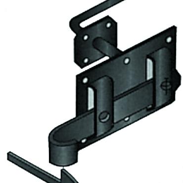 Boerenklinkstel Zwart Gecoat blister