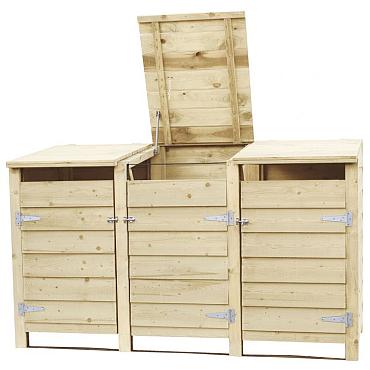 Containerkast tripel, 128,7 x 224,5 x 91 cm.