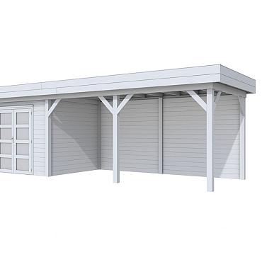 Vuren Topvision Bonte Specht, 300 x 250 en luifel 500 cm, onbehandeld.