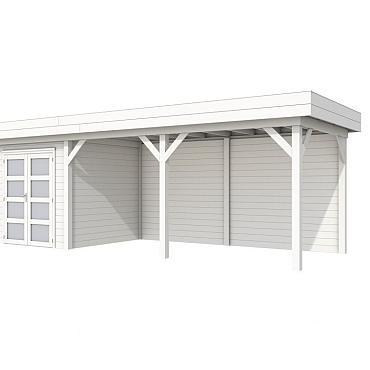 Vuren Topvision Kolibri, 250 x 250 en luifel 500 cm, wit gespoten.