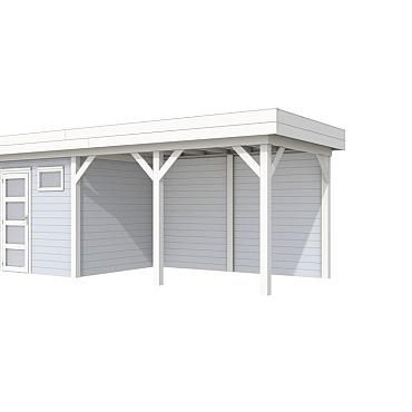 Vuren Topvision Kuifmees, 250 x 250 en luifel 400 cm, onbehandeld.