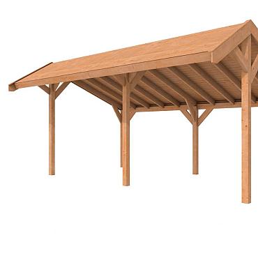 Douglasvision DHZ kapschuur 600 x 300/430 cm, onbehandeld.