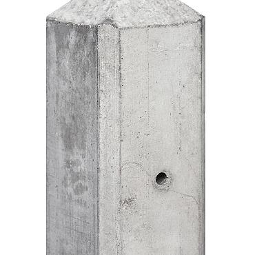 Tussenpaal Wit/ Grijs glad met diamantkop 10x10x280 cm