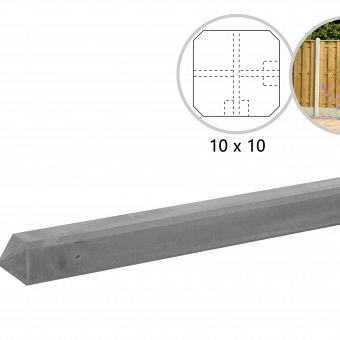 Hoekpaal Wit/ Grijs glad met diamantkop 10x10x280 cm