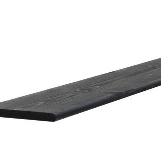 Grenen geschaafde plank 1,5 x 14 x 180 cm, geïmpregneerd en zwart gedompeld.