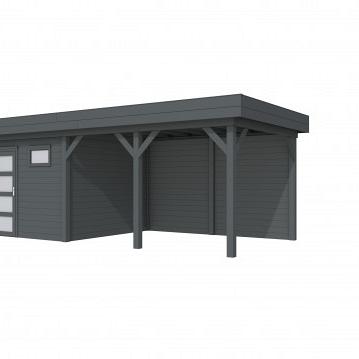Vuren Topvision Kievit, 400 x 300 en luifel 400 cm, antraciet gespoten.