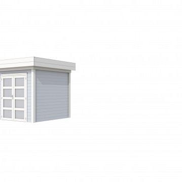 Vuren Topvision Kolibri, 250 x 250 cm, wanden lichtgrijs en basis wit.