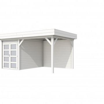 Vuren Topvision Zwaluw, 200 x 300 en luifel 300 cm, wit gespoten.