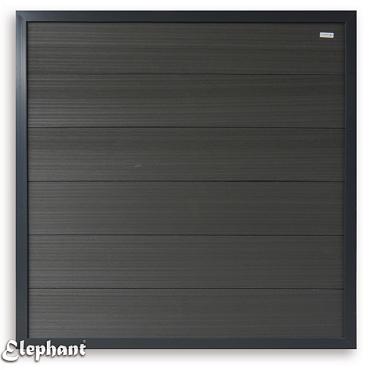 560 WPC Fortescherm geheel Antraciet met Aluminium kader 180x180cm