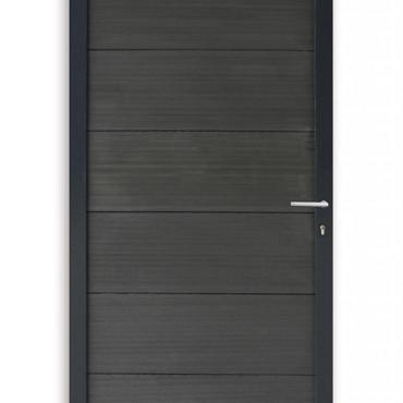 561 WPC Fortedeur geheel Antraciet met Aluminium kader incl hang en sluitwerk 180x90cm