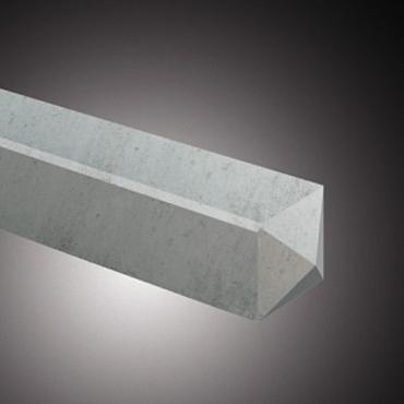 Hoekpaal Wit/ Grijs glad met diamantkop 10x10x190 cm