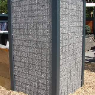 Aluminium paal tbv steenkorven 9x9x270cm incl 2st doppen