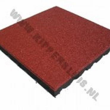 Rubbertegel rood 50x50x2,5cm/ valhoogte 0.8m