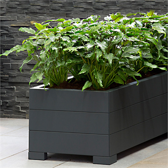 Bloembak Modulair poedercoat Antraciet 120x120x28 cm