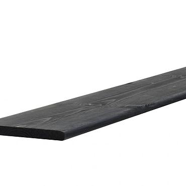 Grenen geschaafde plank 1,5 x 14 x 180 cm, geïmpregneerd en zwart gedompeld.