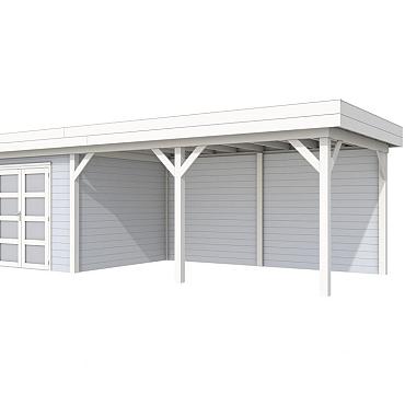 Vuren Topvision Bosuil, 300 x 300 en luifel 500 cm, onbehandeld.