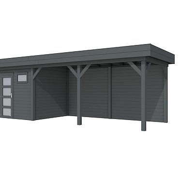 Vuren Topvision Kuifmees, 250 x 250 en luifel 500 cm, onbehandeld.
