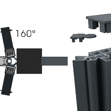 Boston Aluminium Hoekprofiel L 200 cm Variabel RAL7016
