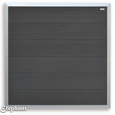 558 WPC Fortescherm Antraciet met Aluminium kader 180x180cm