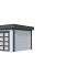 Vuren Topvision Bosuil, 300 x 300 cm, wanden lichtgrijs en basis antraciet.