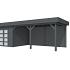 Vuren Topvision Bosuil, 300 x 300 en luifel 500 cm, antraciet gespoten.