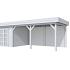 Vuren Topvision Bosuil, 300 x 300 en luifel 500 cm, lichtgrijs gespoten.
