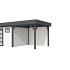 Vuren Topvision Kievit, 400 x 300 en luifel 300 cm, wanden wit en basis antraciet.