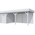 Vuren Topvision Kievit, 400 x 300 en luifel 500 cm, lichtgrijs gespoten.