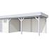 Vuren Topvision Kievit, 400 x 300 en luifel 500 cm, wanden wit en basis lichtgrijs.