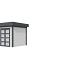 Vuren Topvision Kolibri, 250 x 250 cm, wanden wit en basis antraciet.