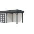 Vuren Topvision Kolibri, 250 x 250 en luifel 300 cm, wanden wit en basis antraciet.