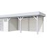 Vuren Topvision Kuifmees, 250 x 250 en luifel 500 cm, wanden wit en basis lichtgrijs.