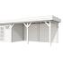 Vuren Topvision Kuifmees, 250 x 250 en luifel 500 cm, wit gespoten.