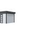 Vuren Topvision Parelhoen, 400 x 300 cm, wanden lichtgrijs en basis antraciet.