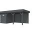 Vuren Topvision Tapuit, 300 x 300 en luifel 400 cm, antraciet gespoten.