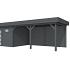 Vuren Topvision Tapuit, 300 x 300 en luifel 500 cm, antraciet gespoten.