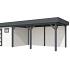Vuren Topvision Tapuit, 300 x 300 en luifel 500 cm, wanden wit en basis antraciet.