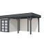 Vuren Topvision Zwaluw, 200 x 300 en luifel 400 cm, wanden wit en basis antraciet.
