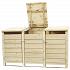 Containerkast tripel, 128,7 x 224,5 x 91 cm.