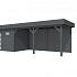 Vuren Topvision Bonte Kraai, 300 x 250 en luifel 500 cm, antraciet gespoten.