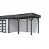 Vuren Topvision Bonte Specht, 300 x 250 en luifel 400 cm, wanden lichtgrijs en basis antraciet.