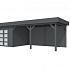 Vuren Topvision Bosuil, 300 x 300 en luifel 500 cm, antraciet gespoten.