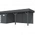 Vuren Topvision Kievit, 400 x 300 en luifel 500 cm, antraciet gespoten.