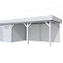 Vuren Topvision Kievit, 400 x 300 en luifel 500 cm, lichtgrijs gespoten.
