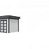Vuren Topvision Kolibri, 250 x 250 cm, wanden wit en basis antraciet.