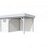 Vuren Topvision Tapuit, 300 x 300 en luifel 300 cm, wanden wit en basis lichtgrijs.