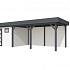 Vuren Topvision Tapuit, 300 x 300 en luifel 500 cm, wanden wit en basis antraciet.