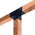 Paalverbinder Zwart Gepoedercoat T-Model tbv 12x12 cm paal