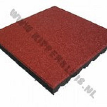 Rubbertegel rood 50x50x2,5cm/ valhoogte 0.8m